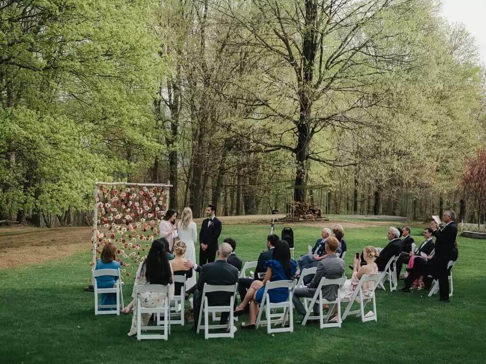 The couple’s wedding was simple and cozy.  - Facebook